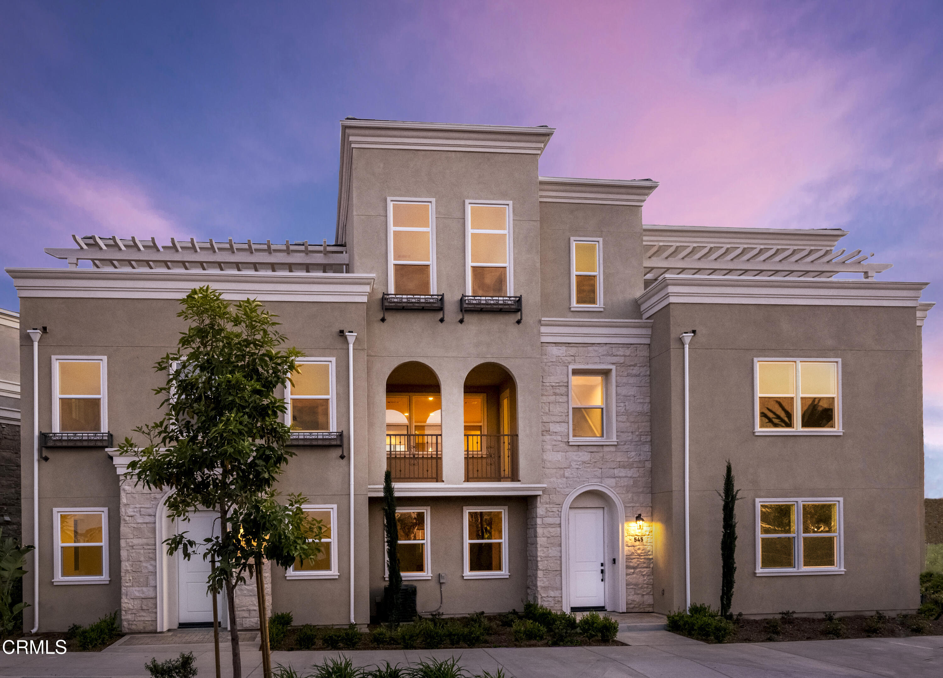 a front view of a building