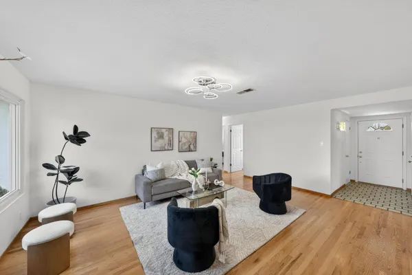 a living room with furniture