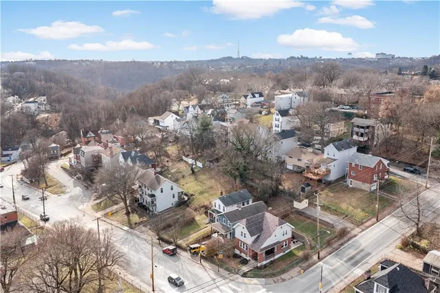 an aerial view of multiple house