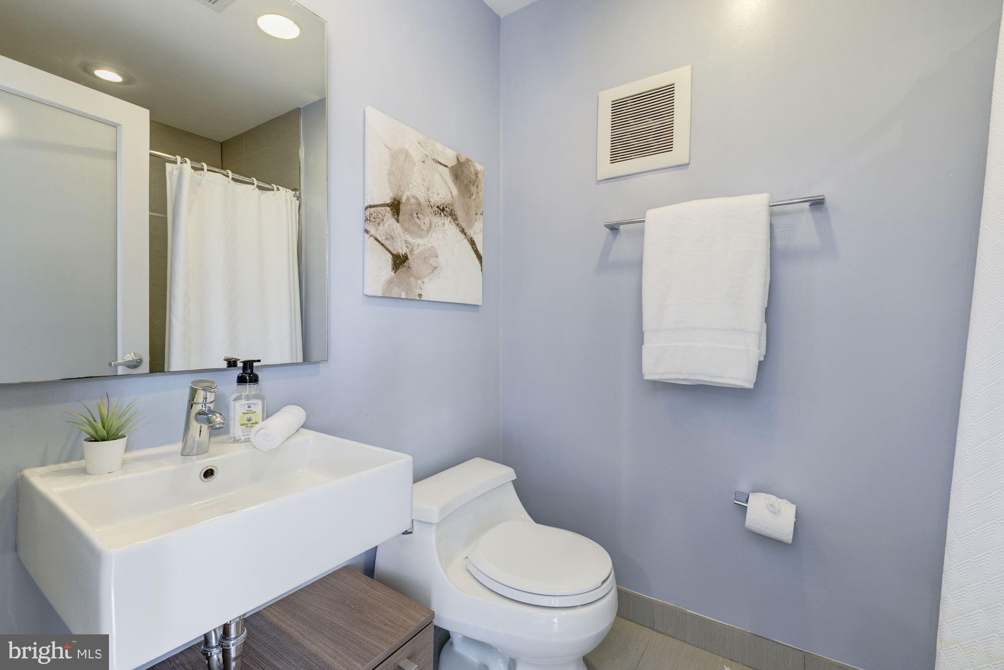 1466 Harvard Street Northwest, Unit A2 Washington, DC 20009 - Photo 14 of 21 a bathroom with a sink mirror and toilet