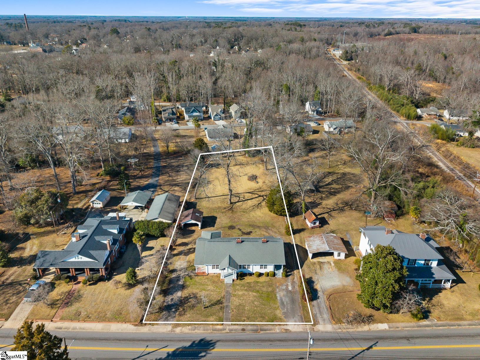 310 River Street Belton, SC 29627 - Photo 10 of 50 Aerial View - with drawn lot line