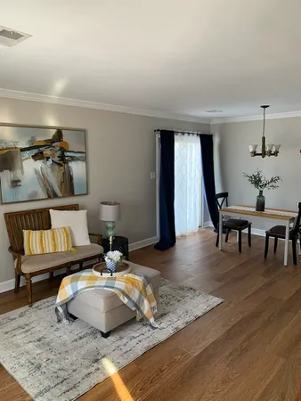 a living room with a couch and a coffee table