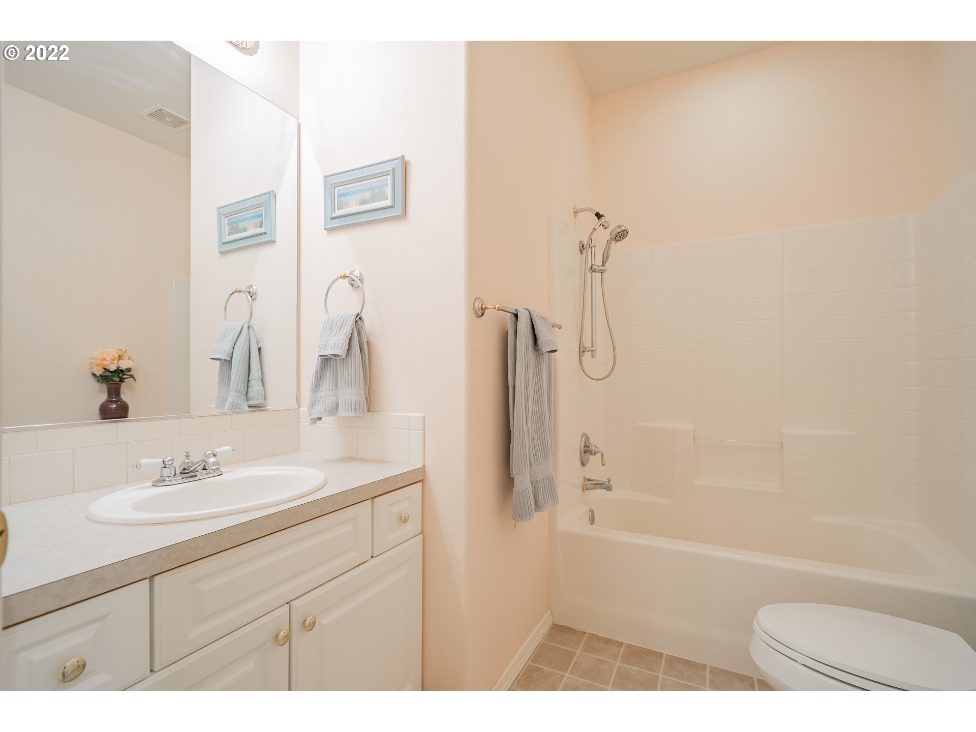 3711 Northwest 114th Street Vancouver, WA 98685 - Photo 16 of 32 a bathroom with a sink mirror toilet and bathtub