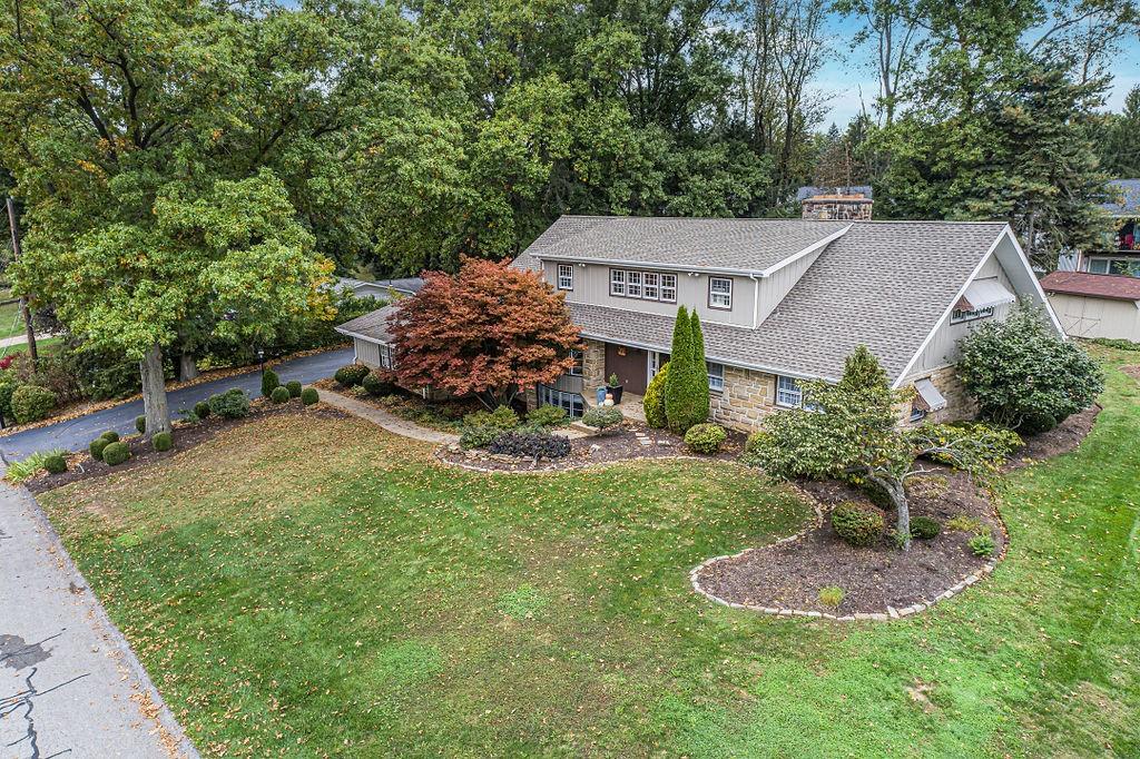 a aerial view of a house