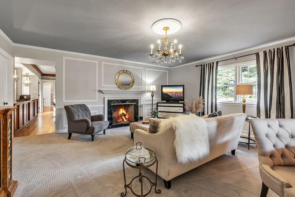 2 Davidson Drive Beaver Falls, PA 15010 - Photo 6 of 25 a living room with furniture chandelier and a fireplace
