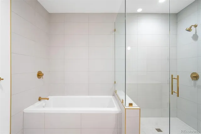 a bathroom with a tub