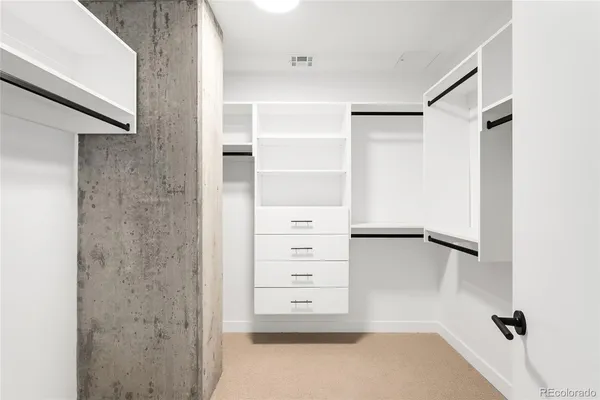 a view of a closet area