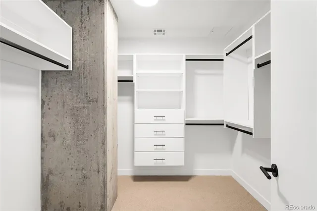 a view of a closet area