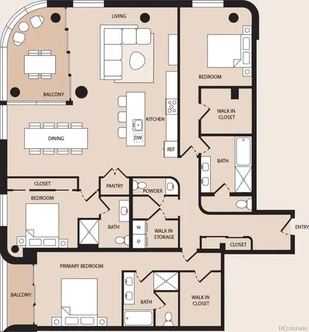 a view of a building from a corridor