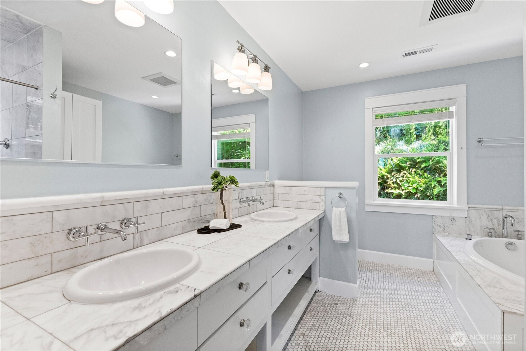 89 Grand View Lane Bellingham, WA 98229 - Photo 21 of 40 a bathroom with a granite countertop sink and a bathtub