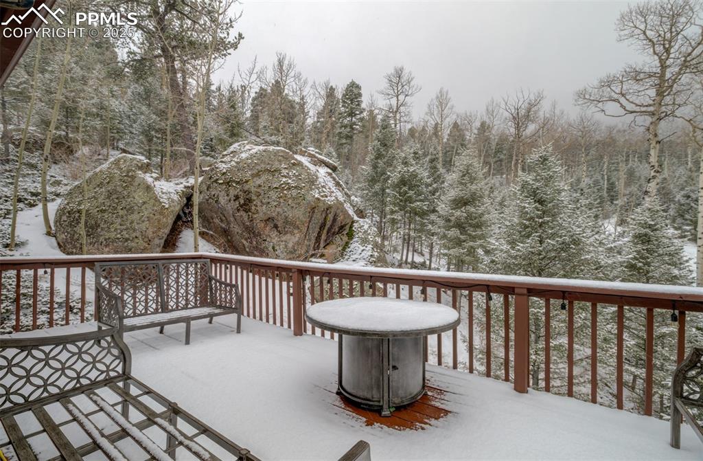 5865 Waterfall Loop Manitou Springs, CO 80829 - Photo 19 of 45 a view of a balcony with mountain view