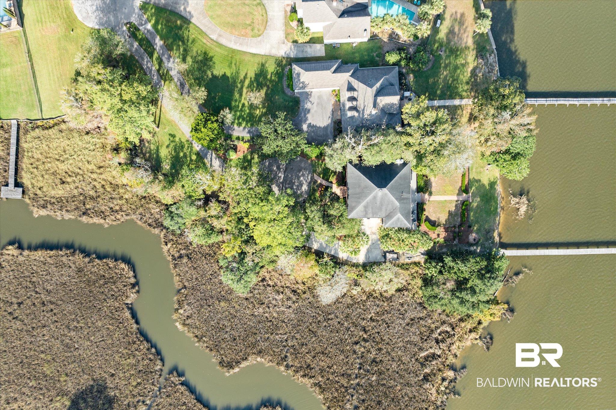 4930 River Trace Theodore, AL 36582 - Photo 45 of 57 Drone / aerial view featuring a water view