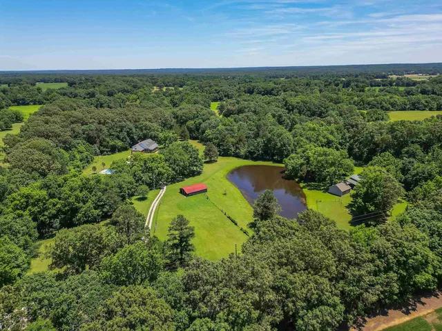 a view of a garden with a building in the background