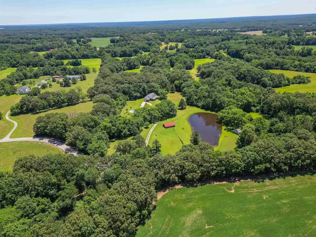 a view of a house with a yard and potted plants
