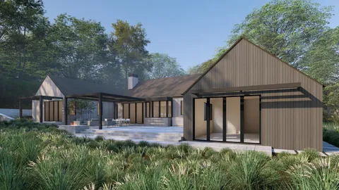 a backyard of a house with lots of green space