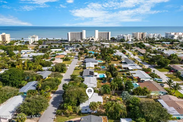 an aerial view of multiple house