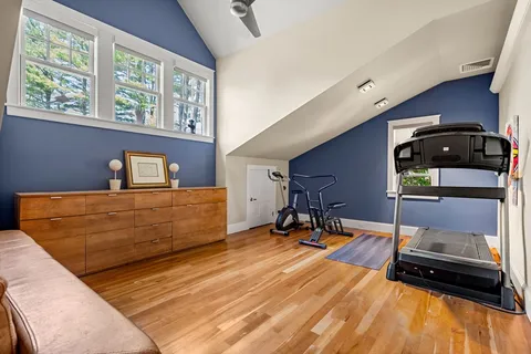 a living room with a table