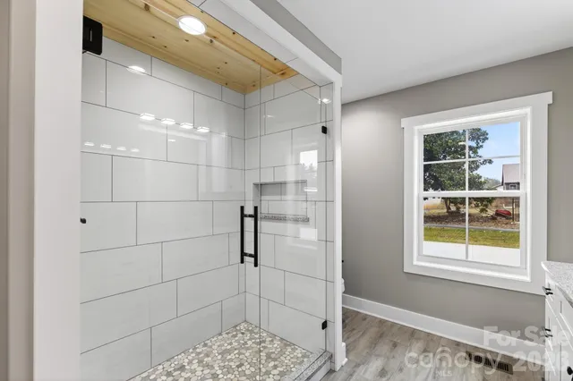 a bathroom with a shower