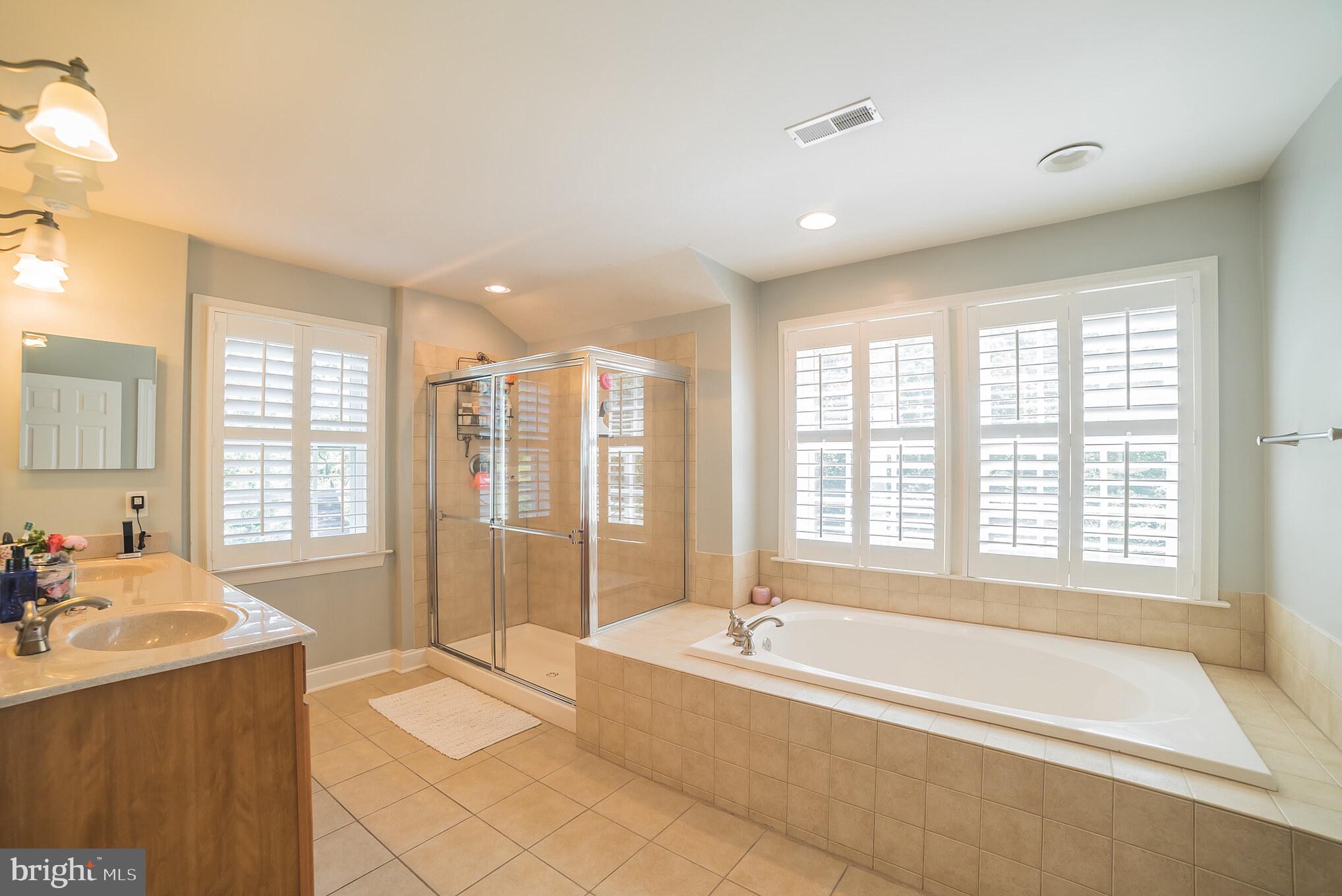 3746 Spring Meadow Drive Ellicott City, MD 21042 - Photo 14 of 40 a spacious bathroom with a tub sink and mirror
