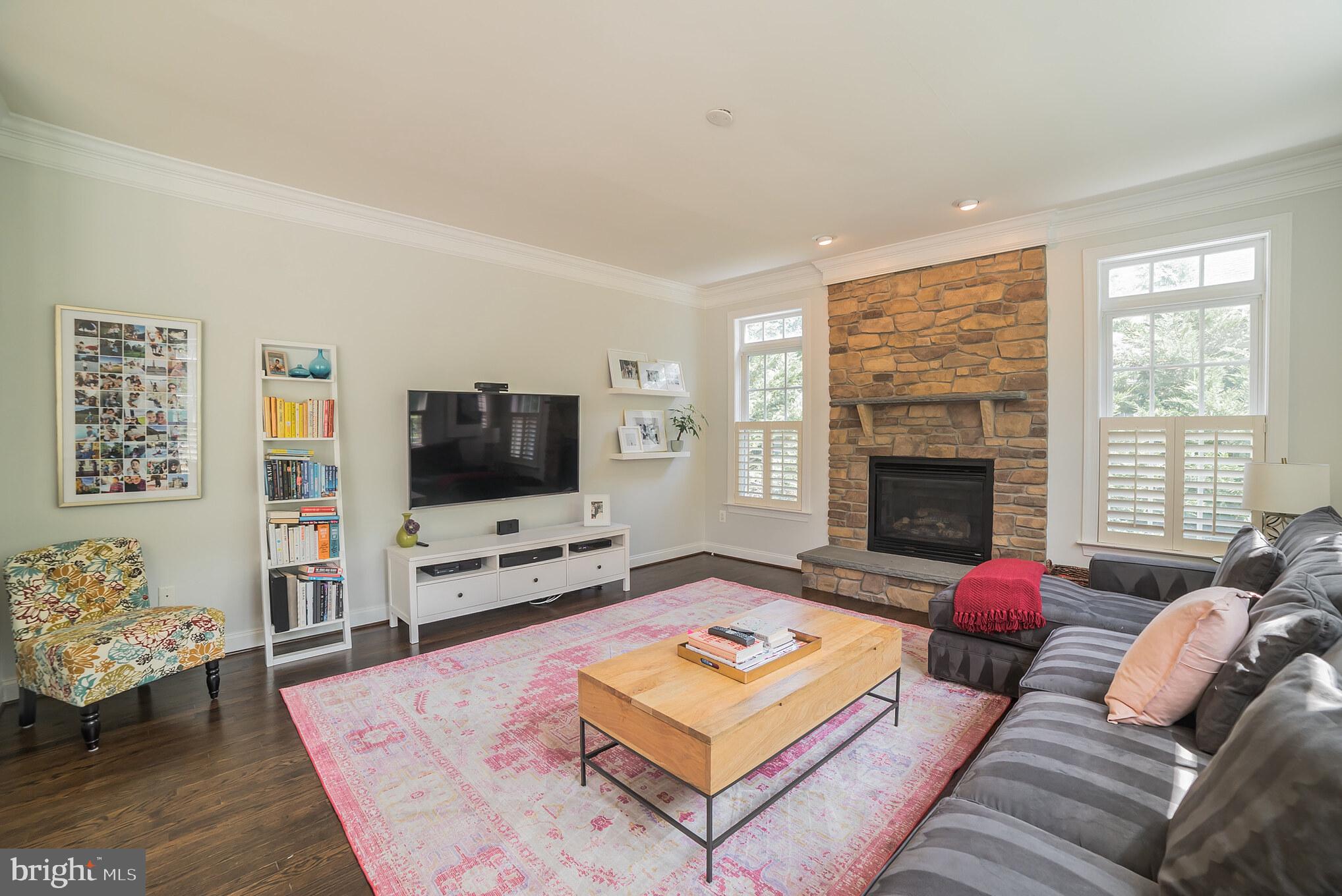 3746 Spring Meadow Drive Ellicott City, MD 21042 - Photo 8 of 40 a living room with furniture a flat screen tv and a fireplace