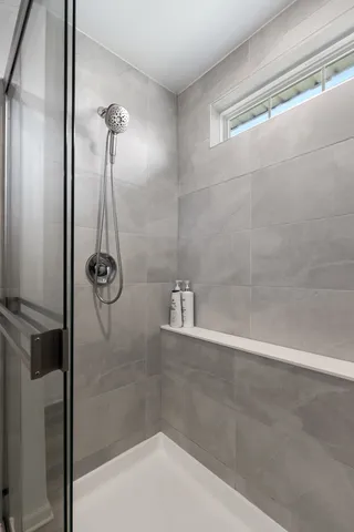 a bathroom with a shower