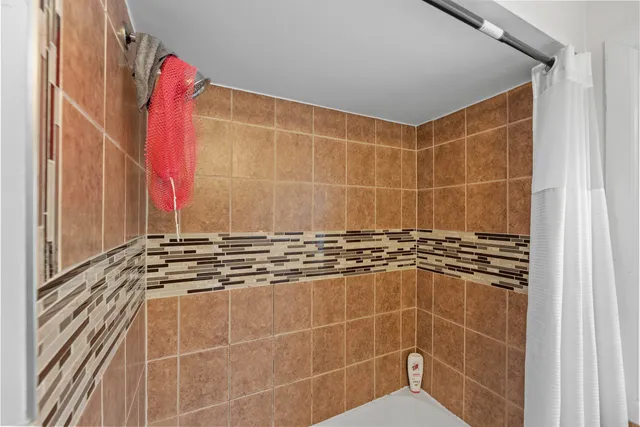 a bathroom with a shower