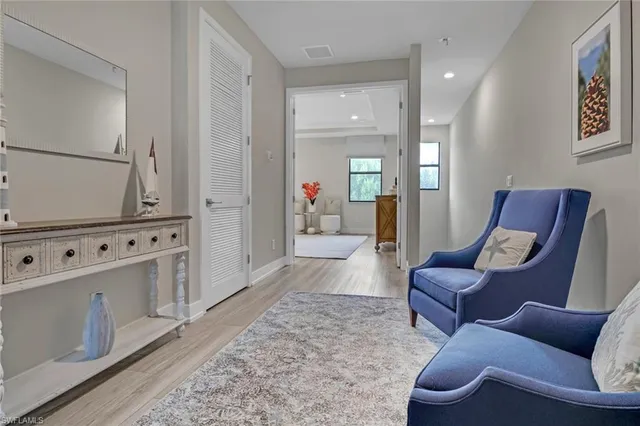 a living room with furniture