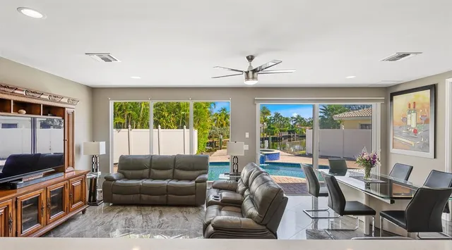 a room with window and front door