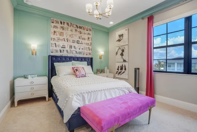 a view of a swimming pool with a yard