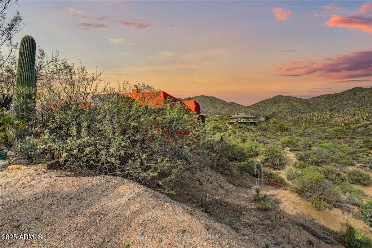 11702 East Blue Wash Road Scottsdale, AZ 85262 - Photo 42 of 50 a view of a dry yard with mountains in the background