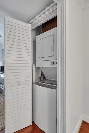 a utility room with a washer and dryer