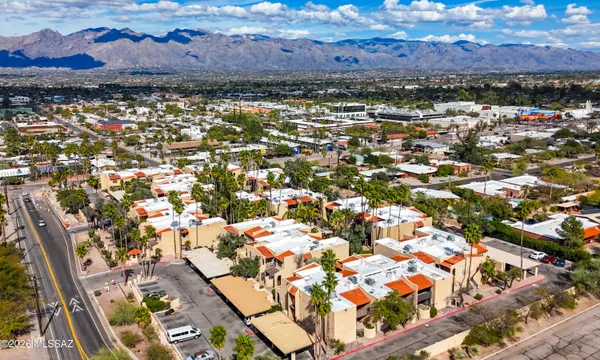 an aerial view of residential house with an outdoor space