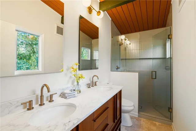 a view of a big room with wooden floor