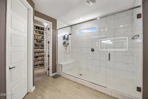a bathroom with a shower
