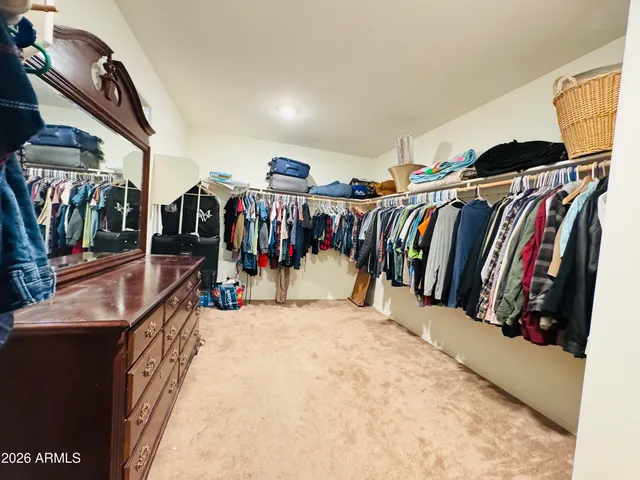 a view of a closet with storage