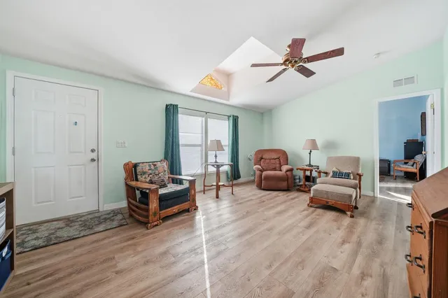 a living room with furniture