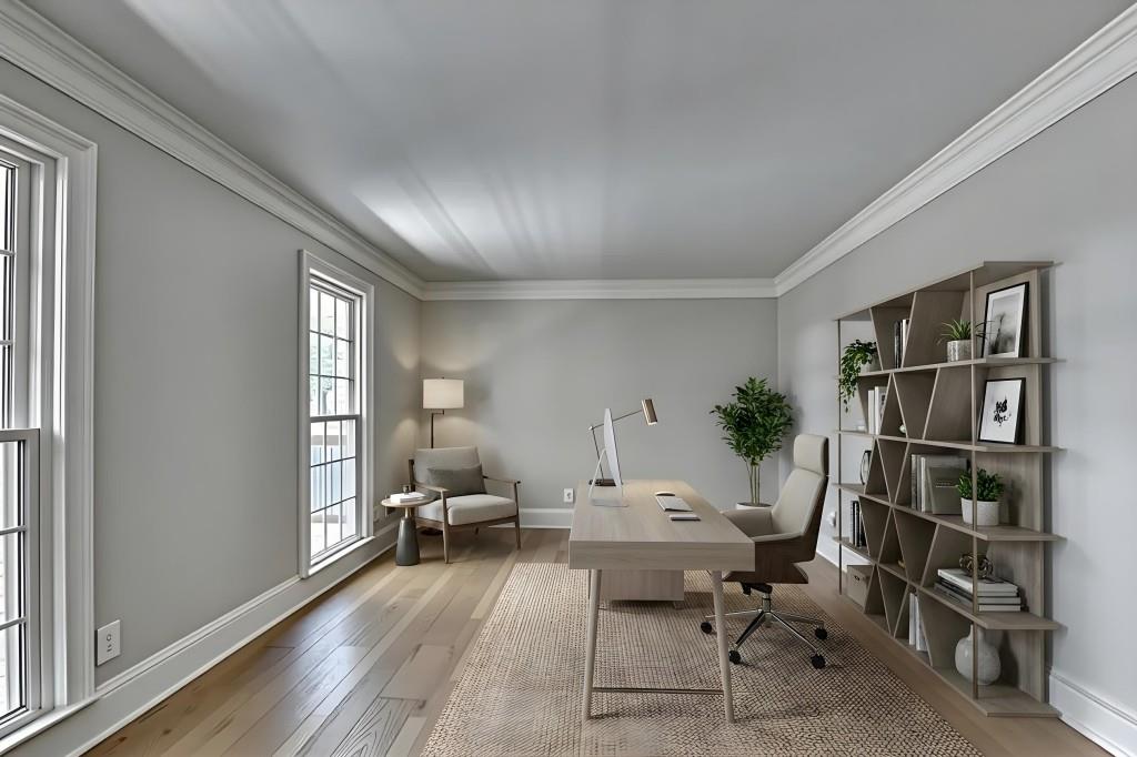 3791 Old Bridge Way Duluth, GA 30096 - Photo 13 of 58 a living room with furniture a bookshelf and a window