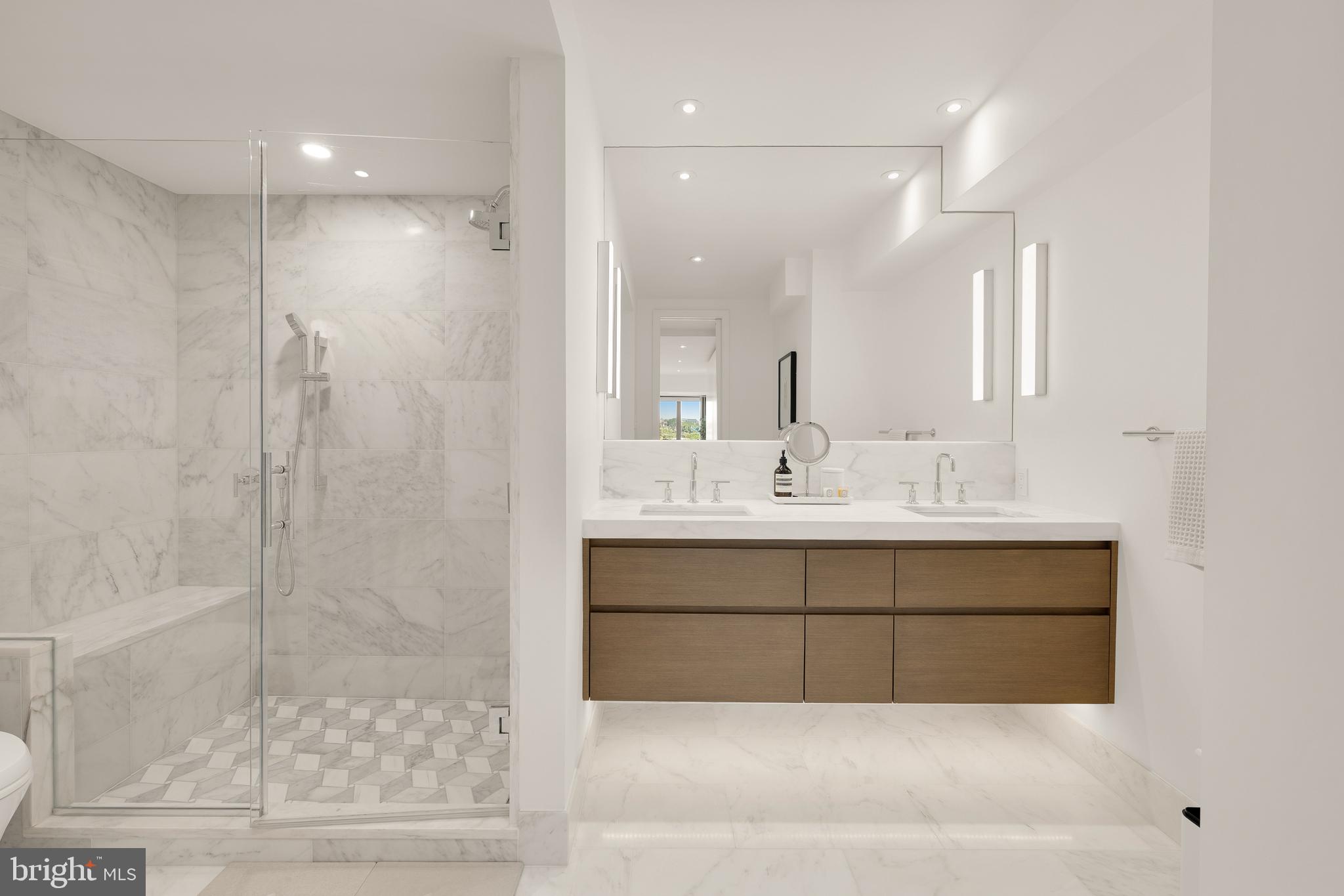 2501 M Street Northwest, Unit 704 Washington, DC 20037 - Photo 22 of 31 Marble Bath with Radiant Floors