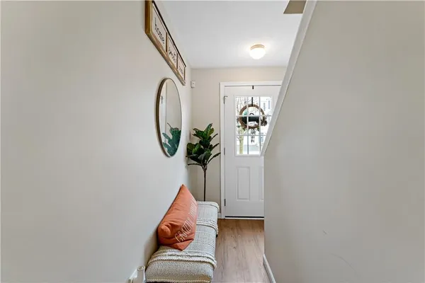 a view of an entryway with staircase