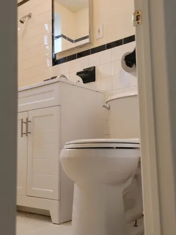 a close view of a refrigerator in kitchen