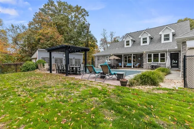a view of a house with a patio