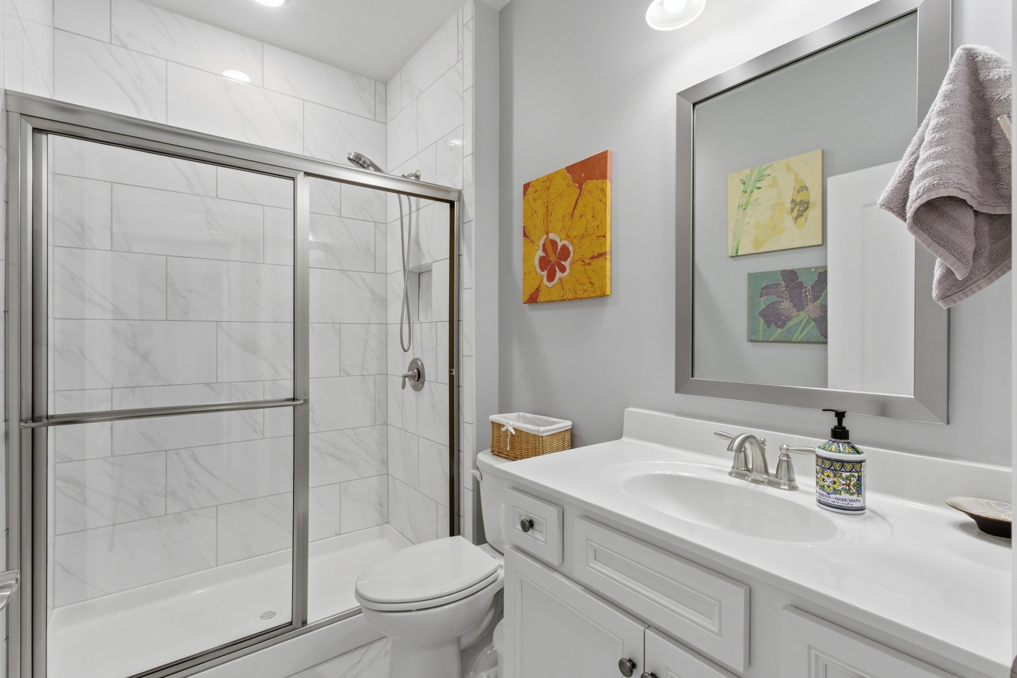 2321 Lawrence Ridge Spring Hill, TN 37174 - Photo 34 of 59 a bathroom with a granite countertop sink toilet and shower