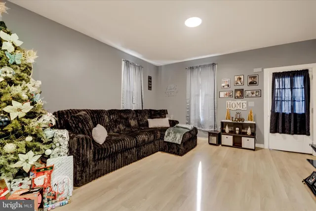 a living room with furniture