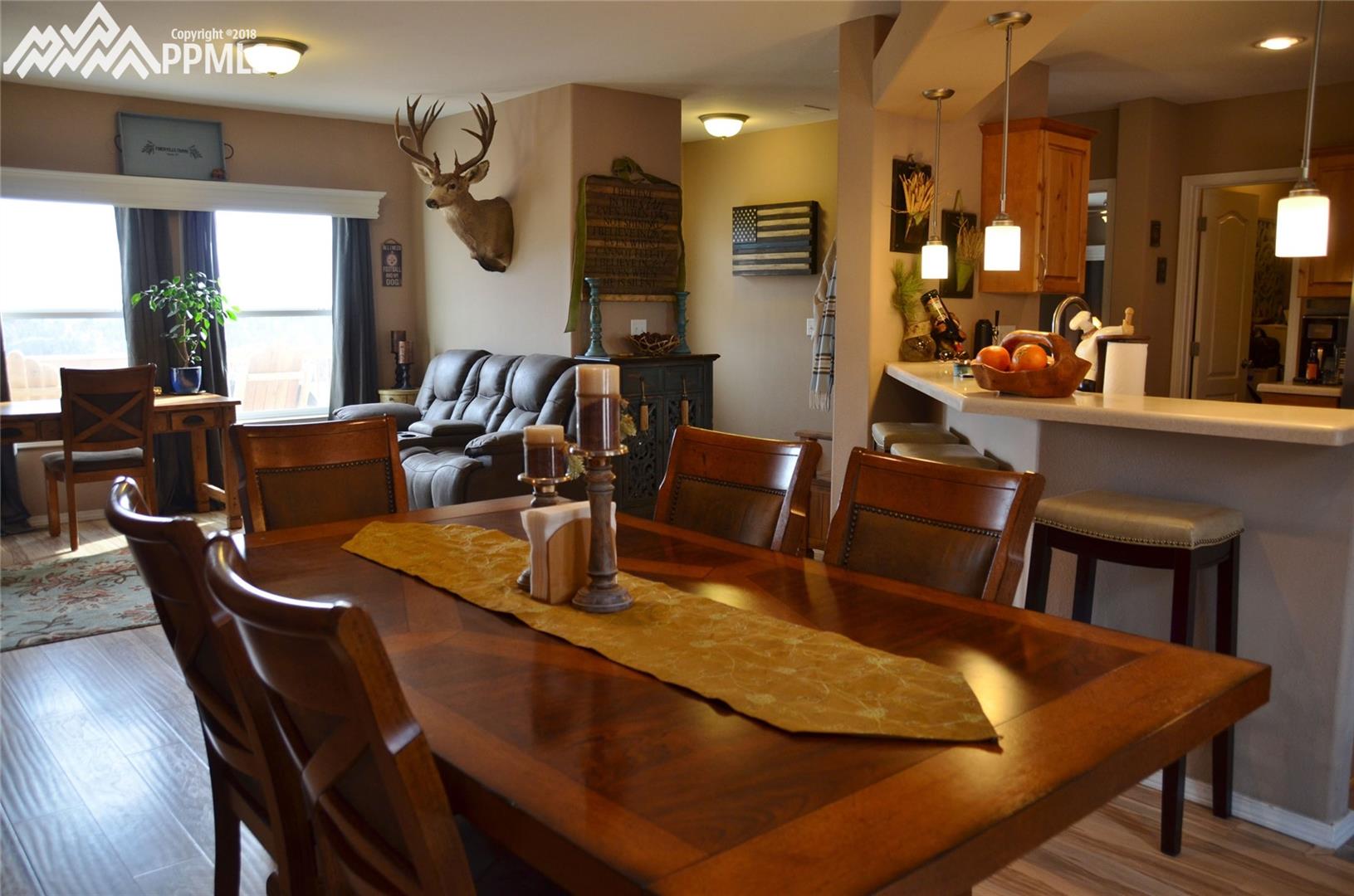 137 Pike View Road Florissant, CO 80816 - Photo 13 of 36 Open Dining, Living Rooms and Kitchen
