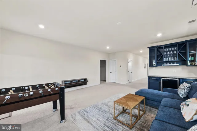 a view of a balcony with furniture