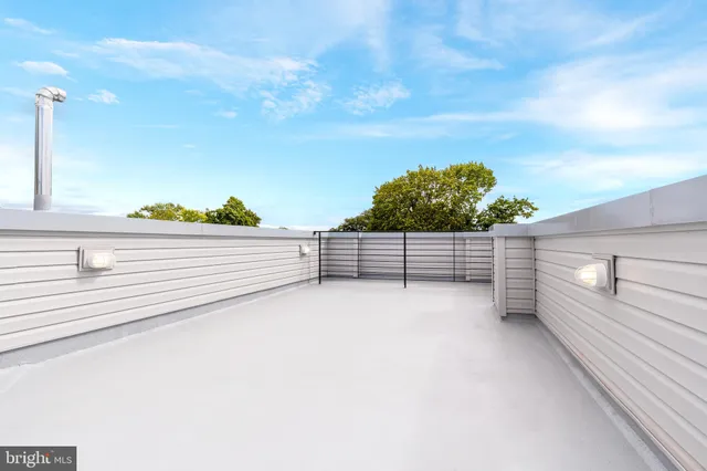 a view of a bench in a balcony