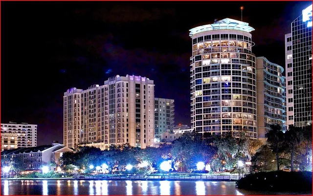 a front view of a multi story building