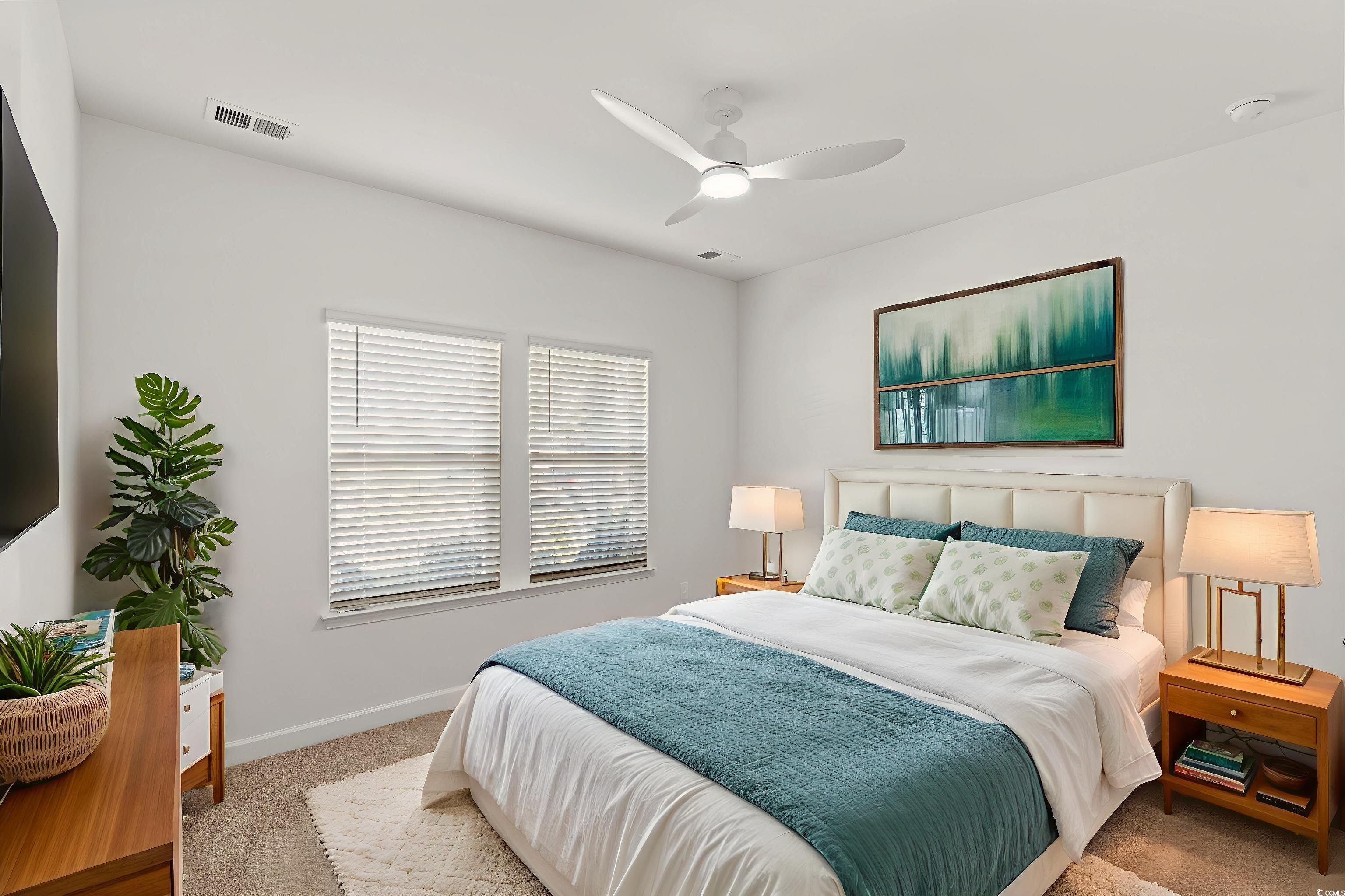 1546 Regal Fern Way Longs, SC 29568 - Photo 18 of 34 Bedroom with light colored carpet and a ceiling fan