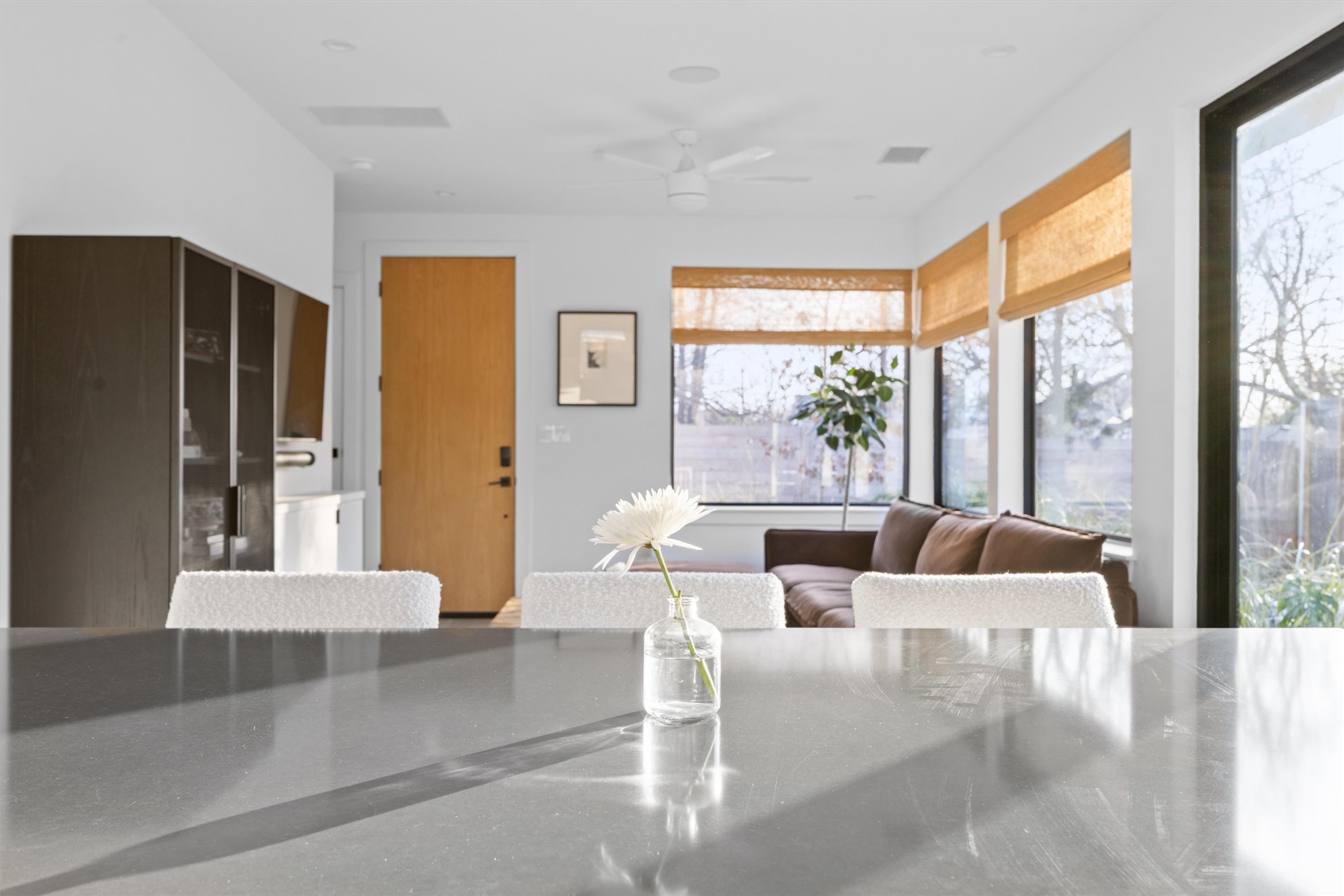 4604 South 2nd Street, Unit 2 Austin, TX 78745 - Photo 9 of 35 Expansive center island with quartz countertop for food prep and bar seating.