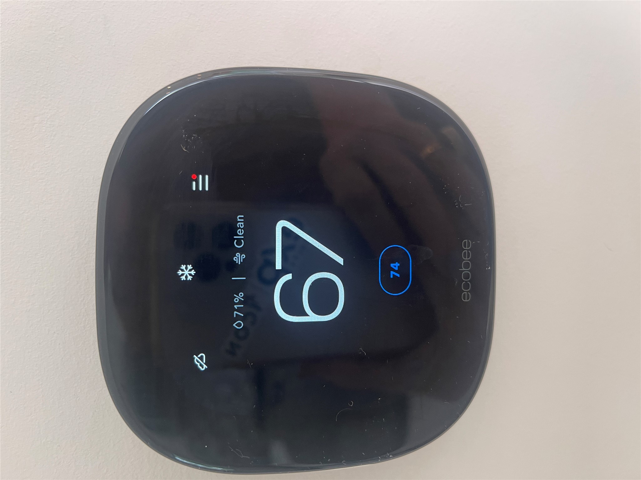 4604 South 2nd Street, Unit 2 Austin, TX 78745 - Photo 32 of 35 The property features a smart Ecobee thermostat with a digital display.